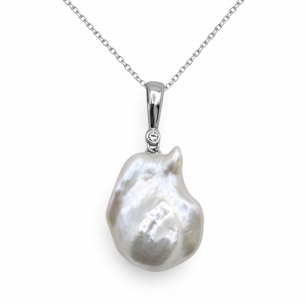 S925 Freshwater Barqoque Pearl Detachable Pendant 15mm X 195mm 48$